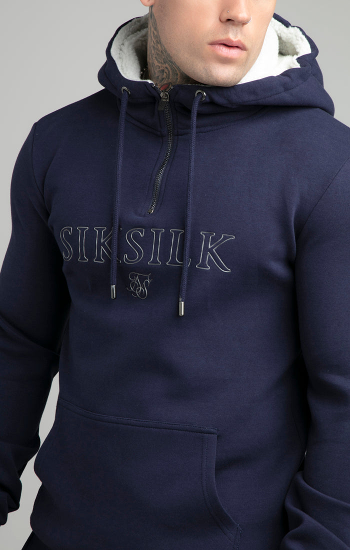 Navy Borg Quarter Zip Hoodie (1)