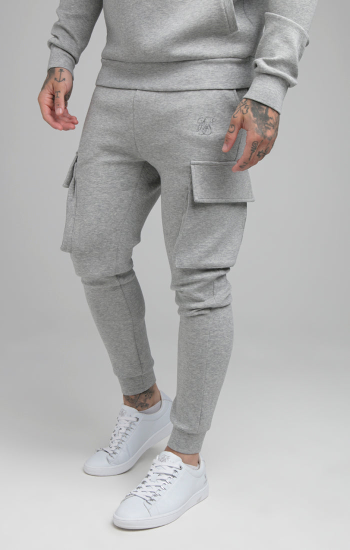 SikSilk Cargo Pants - Grey Marl