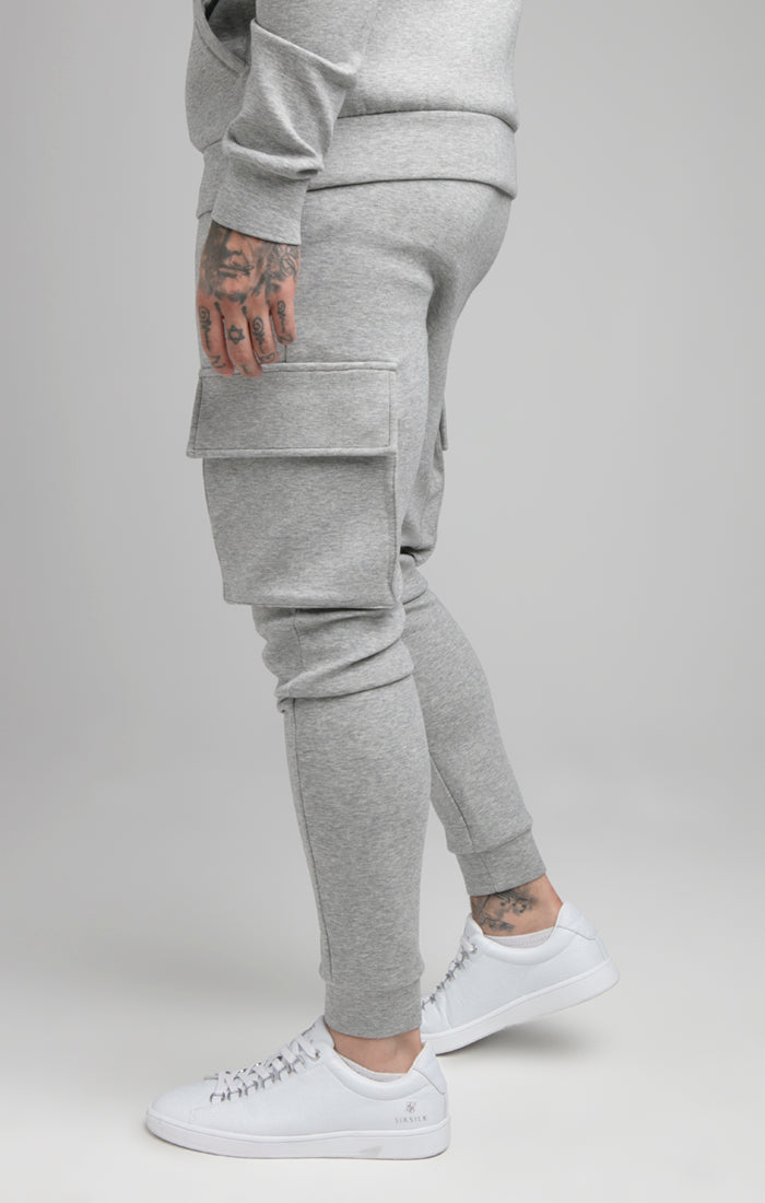 SikSilk Cargo Pants - Grey Marl (2)