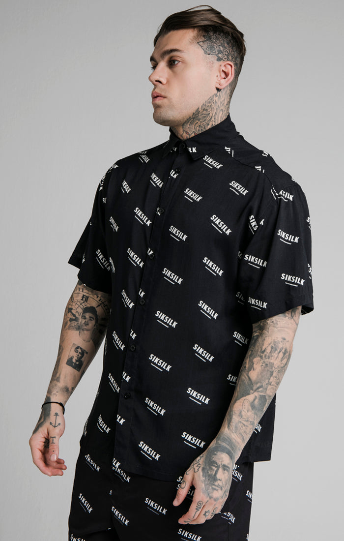 Black Print Resort Shirt