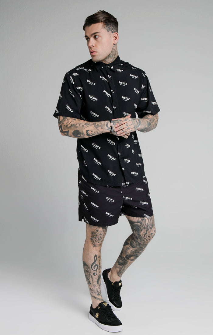 Black Print Resort Shirt (1)