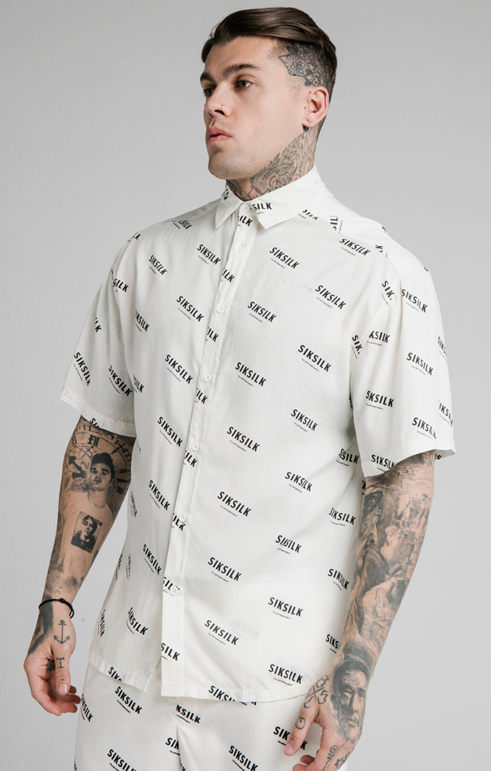 Ecru Print Resort Shirt