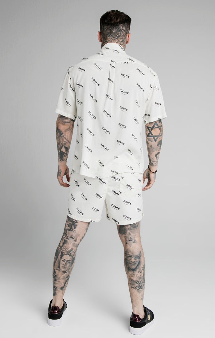 Load image into Gallery viewer, Ecru Print Resort Shirt (4)