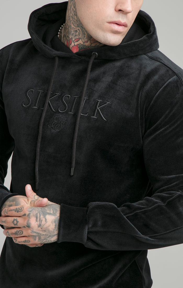 Black Opulent Paneled Overhead Hoodie (1)