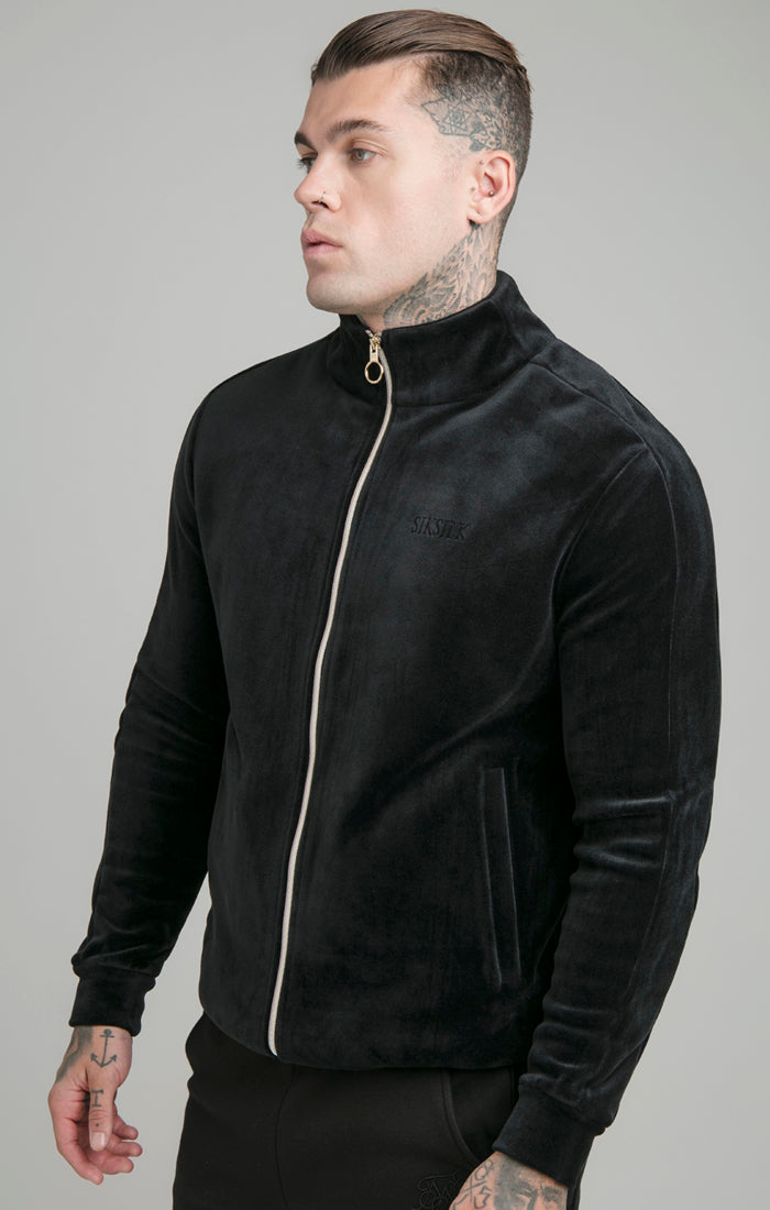 Black Opulent Paneled Zip Through
