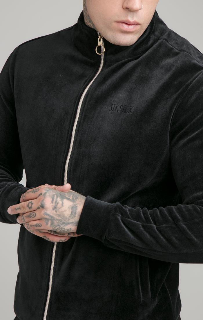 Black Opulent Paneled Zip Through (1)
