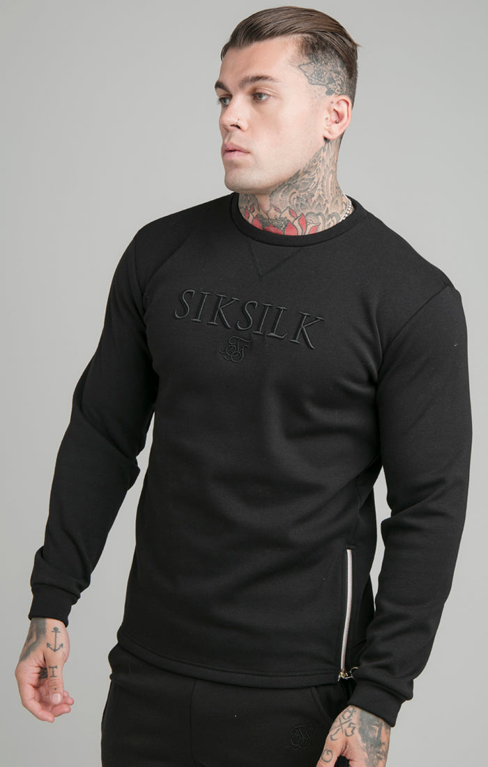 Black Opulent Crew Neck Sweatshirt