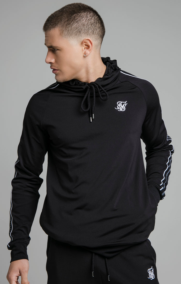 Black Status Tape Overhead Hoodie