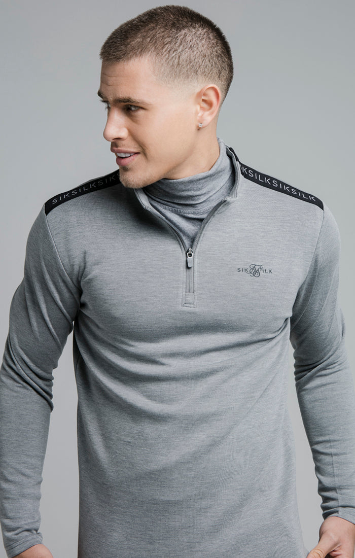 Grey Marl Quarter Zip Sport Top