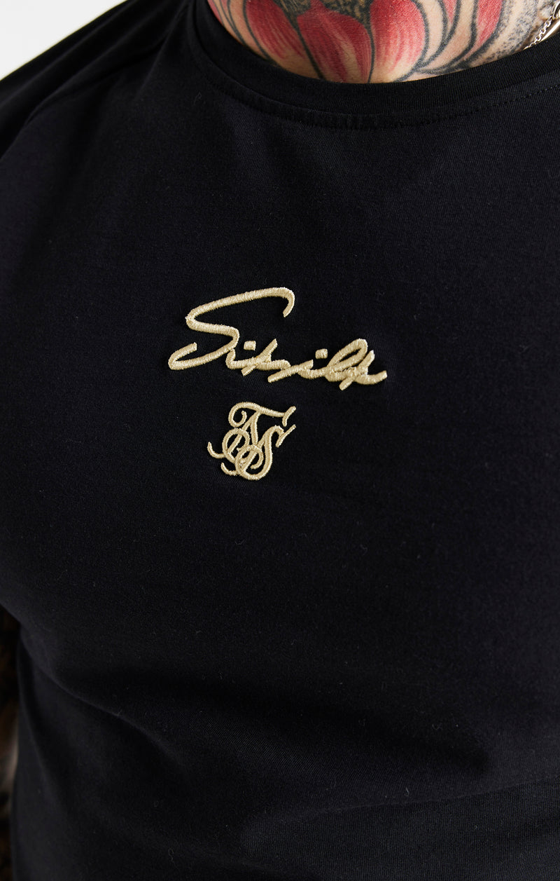 Black Raglan Muscle Fit T-Shirt (1)