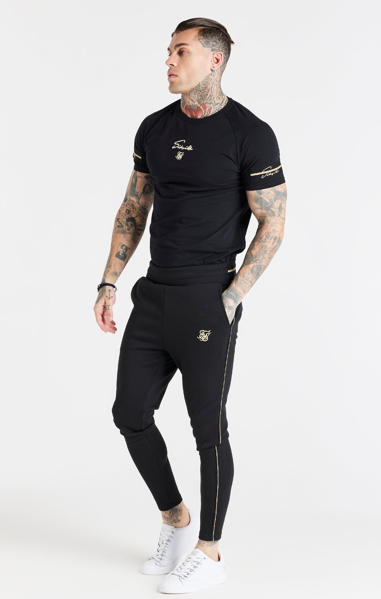 Black Raglan Muscle Fit T-Shirt (3)