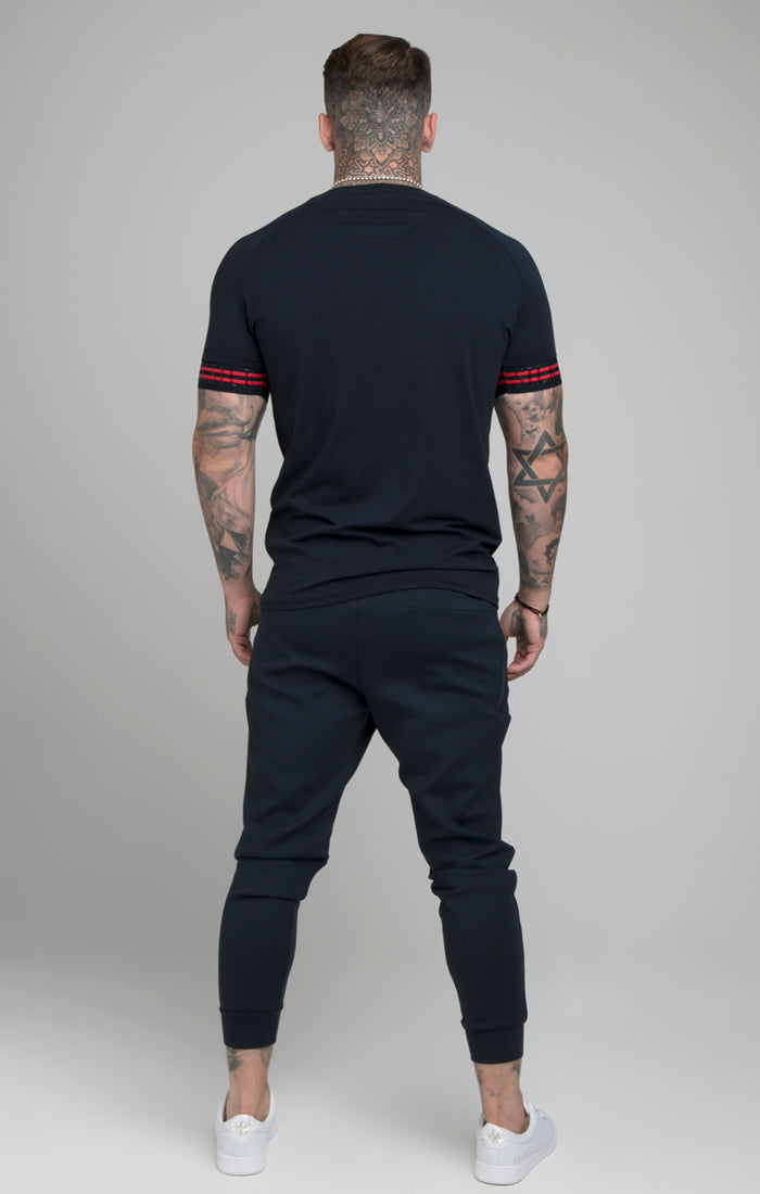 Navy Elastic Cuff T-Shirt (6)
