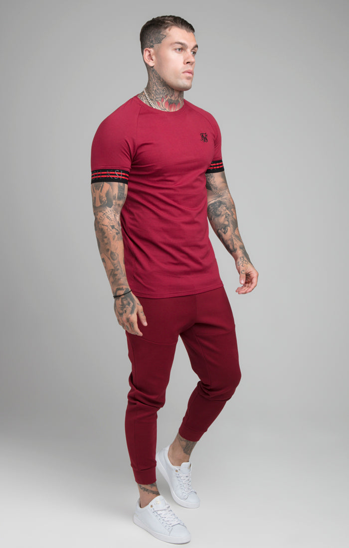 Load image into Gallery viewer, Burgundy Pro Elastic Cuff T-Shirt (3)