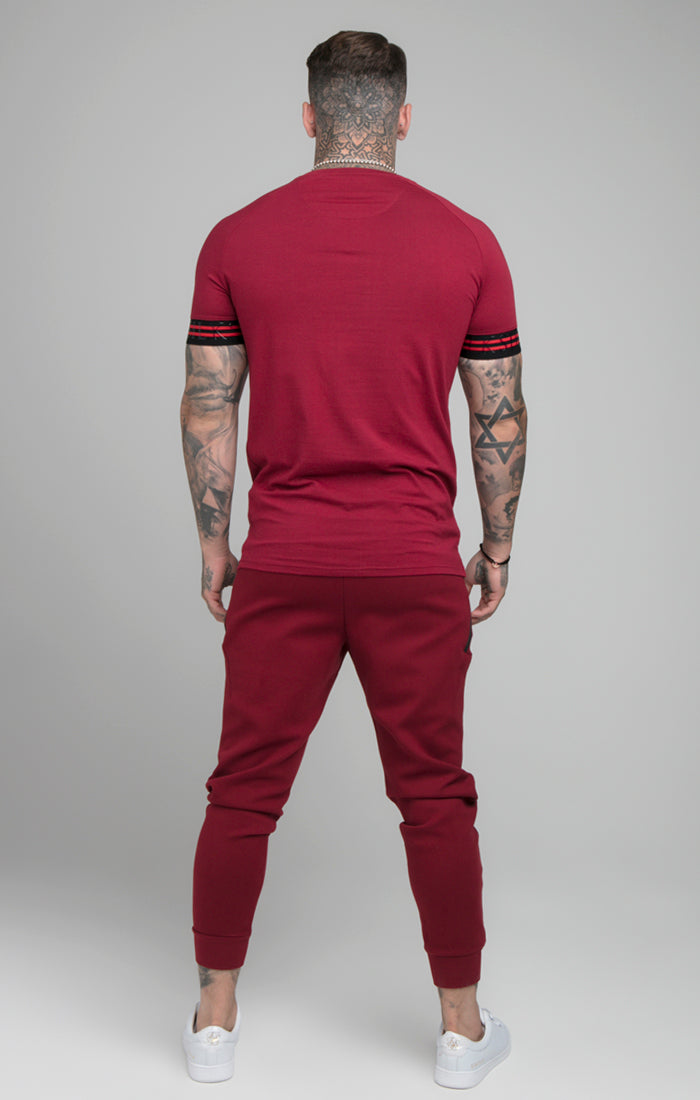 Load image into Gallery viewer, Burgundy Pro Elastic Cuff T-Shirt (6)