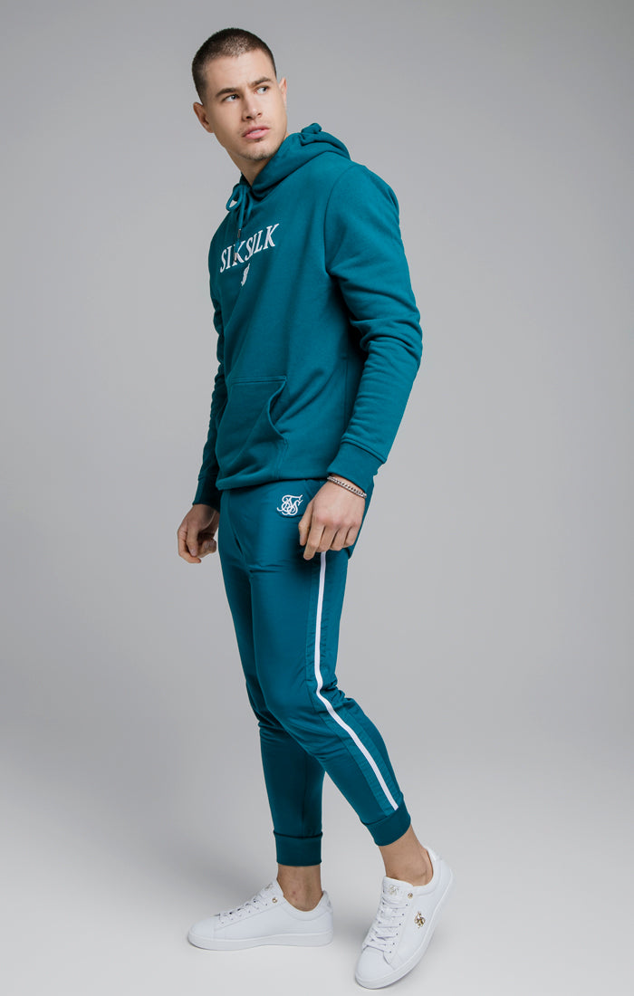 SikSilk Inset Fade Panel Cuffed Trousers - Teal & White (4)
