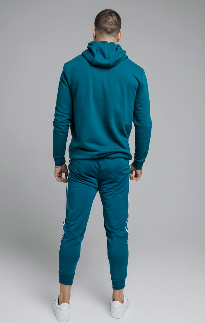 SikSilk Overhead Embroidery Hoodie - Teal & White (3)