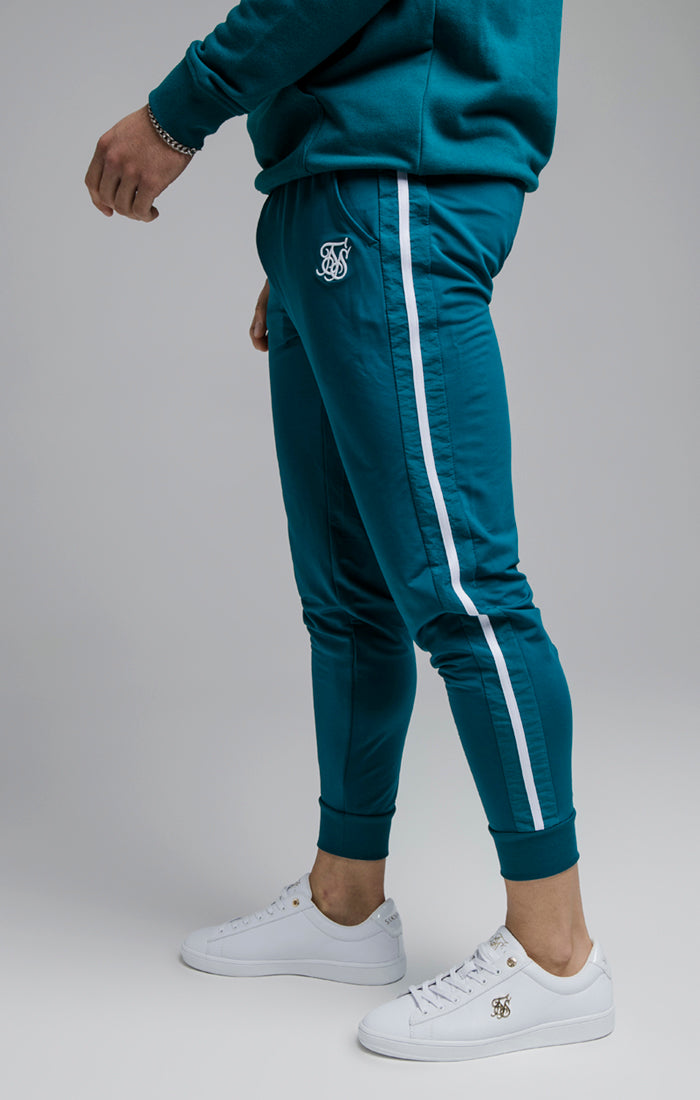 SikSilk Inset Fade Panel Cuffed Trousers - Teal & White (3)