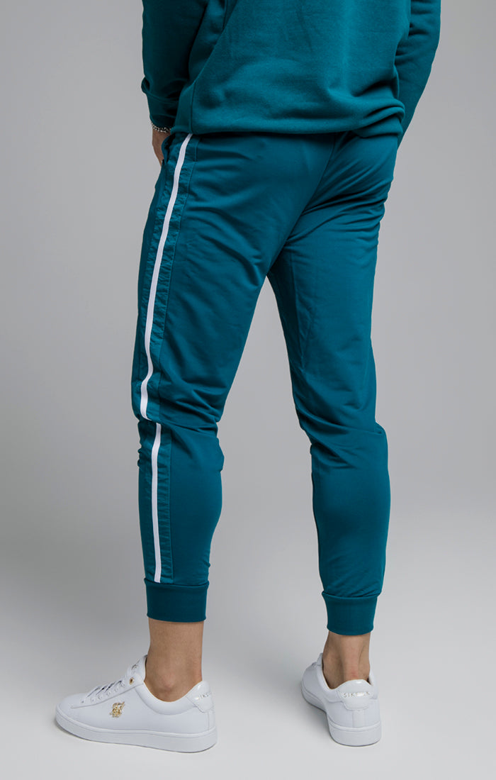 SikSilk Inset Fade Panel Cuffed Trousers - Teal & White (1)