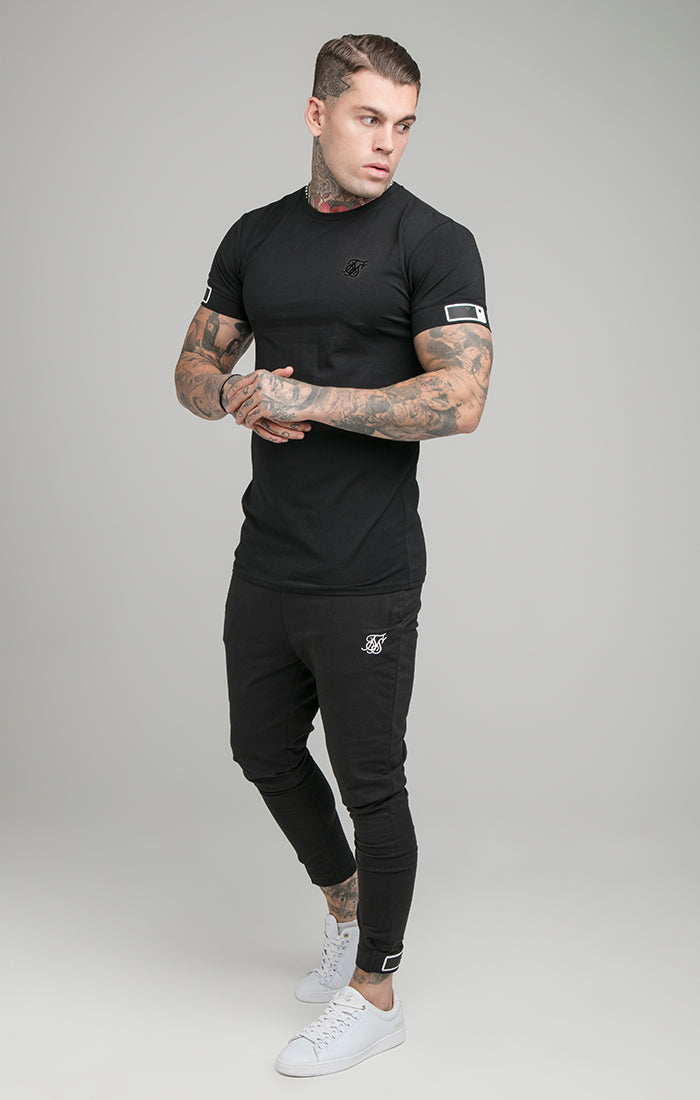 Black Short Sleeve Cuff Muscle Fit T-Shirt (2)