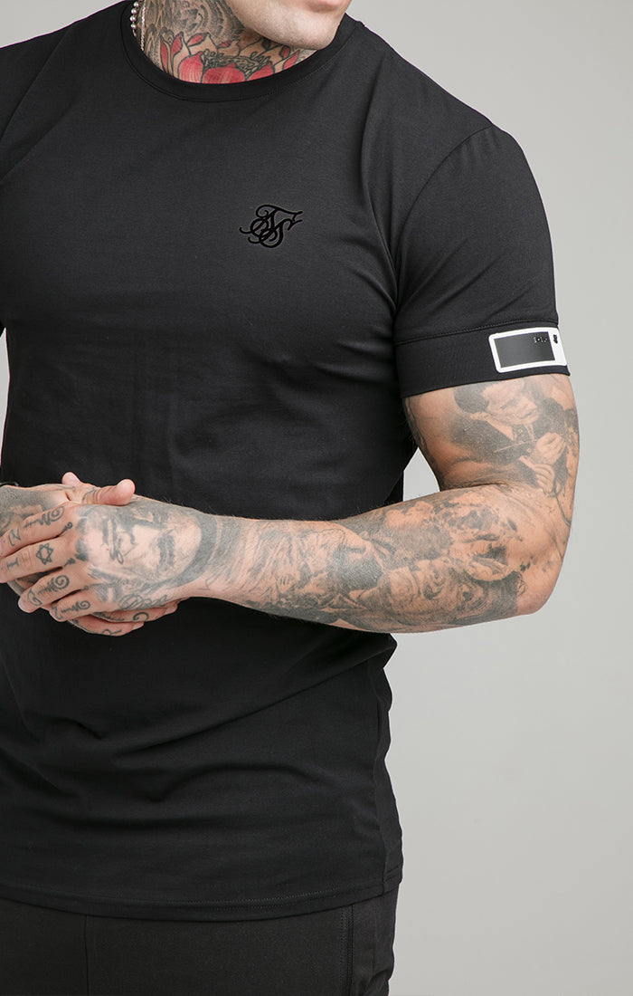 Black Short Sleeve Cuff Muscle Fit T-Shirt (1)