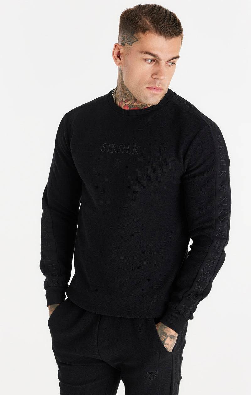 Black Embroidered Sweatshirt