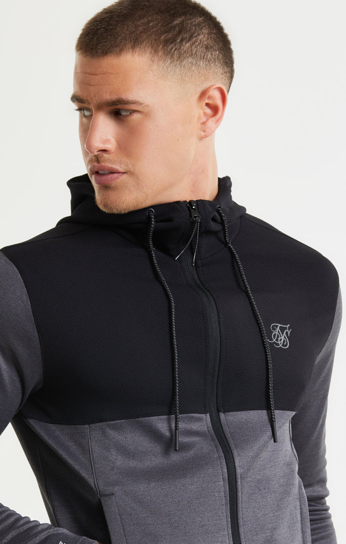 SikSilk Rapid FZ Hoodie - Charcoal Marl (1)