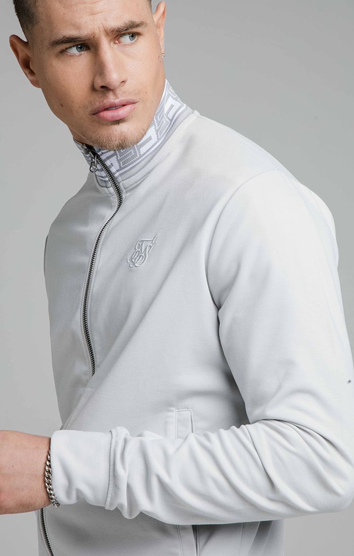 Grey Jacquard Retro Zip Through (1)