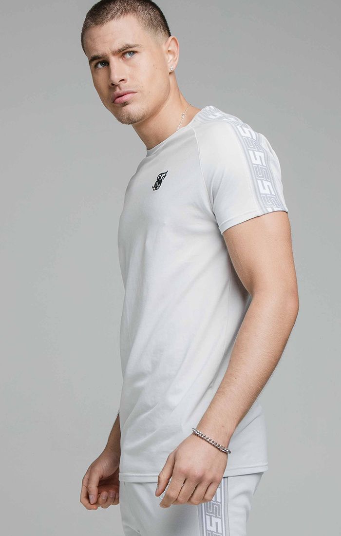 Grey Raglan Muscle Fit T-Shirt