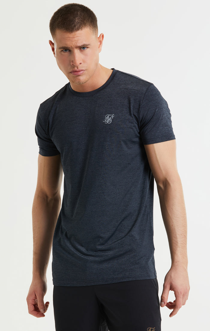 SikSilk Core Poly Tee - Black Marl (1)