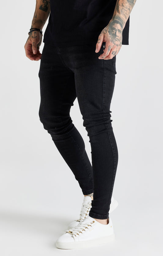 Black Ripped Knee High Waist Hallie Super Skinny Jeans | New Look