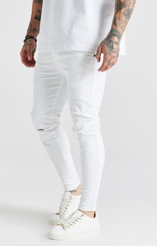 White Essential Distressed Skinny Jean