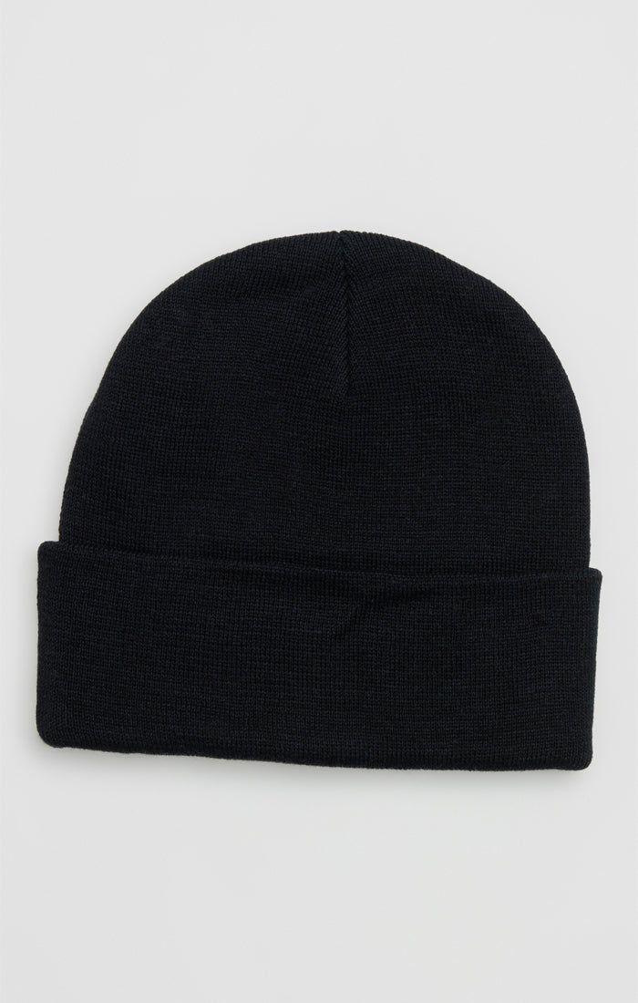 Black Cuff Applique Beanie (1)