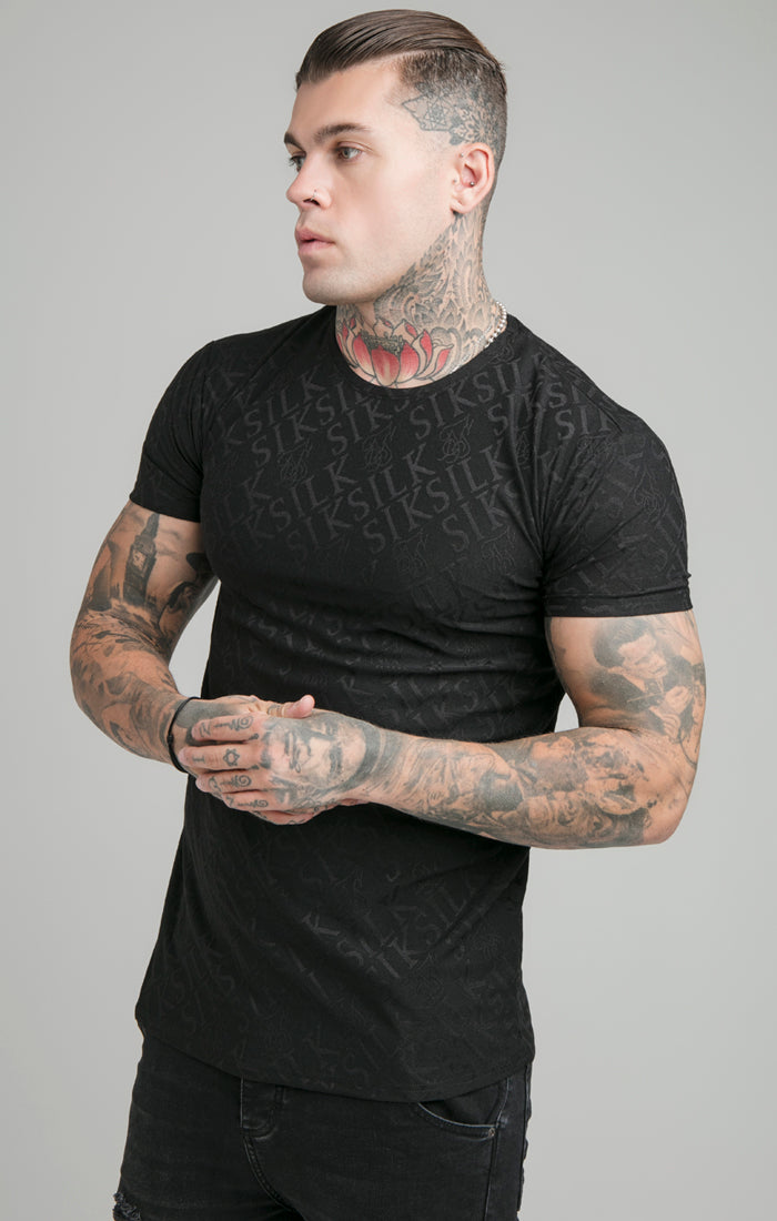 Black Print Muscle Fit T-Shirt (1)