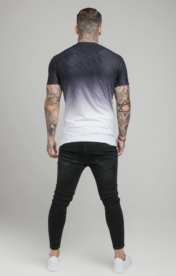 Black Fade Print Muscle Fit T-Shirt (2)