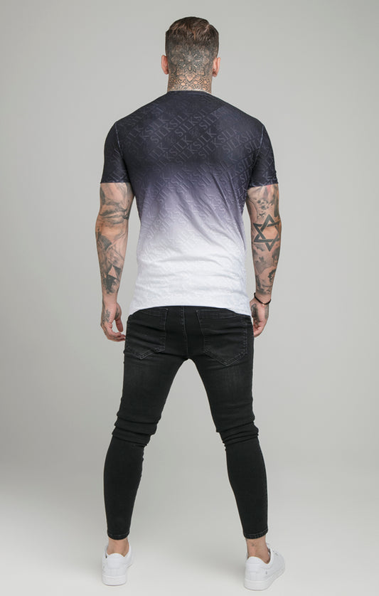 Black Fade Print Muscle Fit T-Shirt