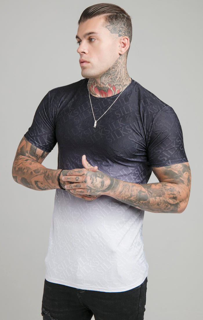 Black Fade Print Muscle Fit T-Shirt
