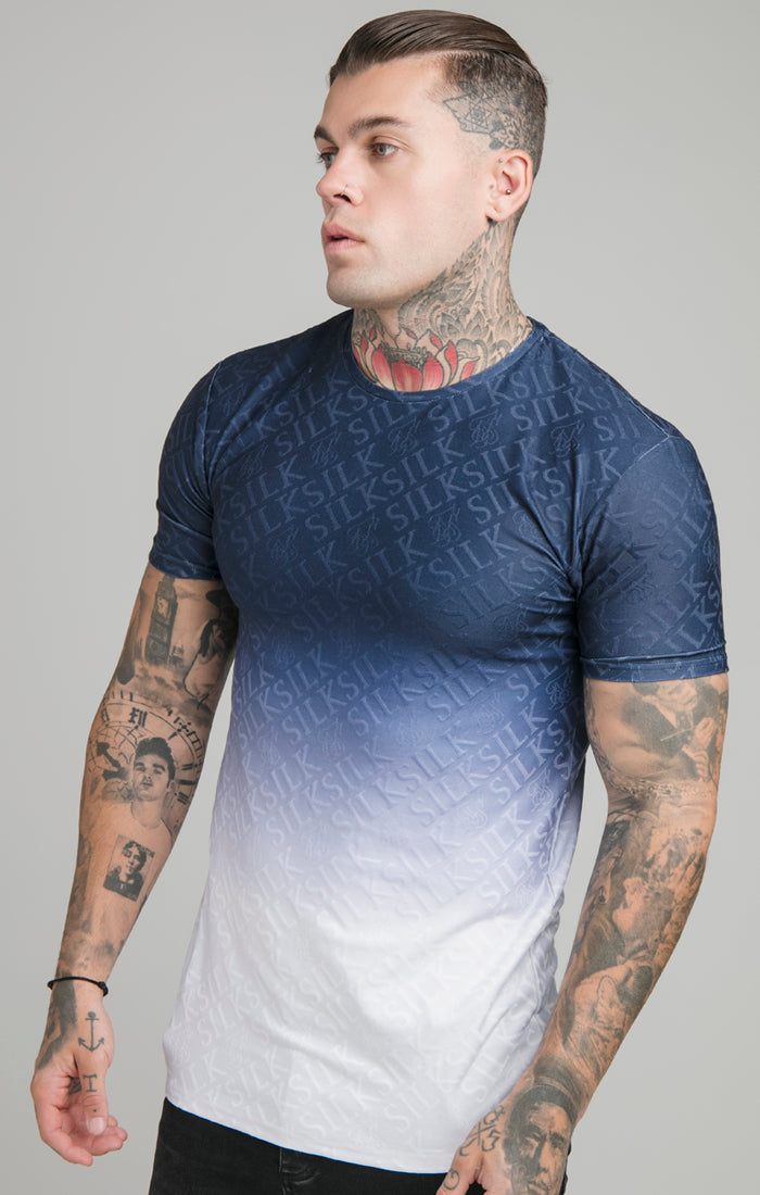 Navy Print Muscle Fit T-Shirt