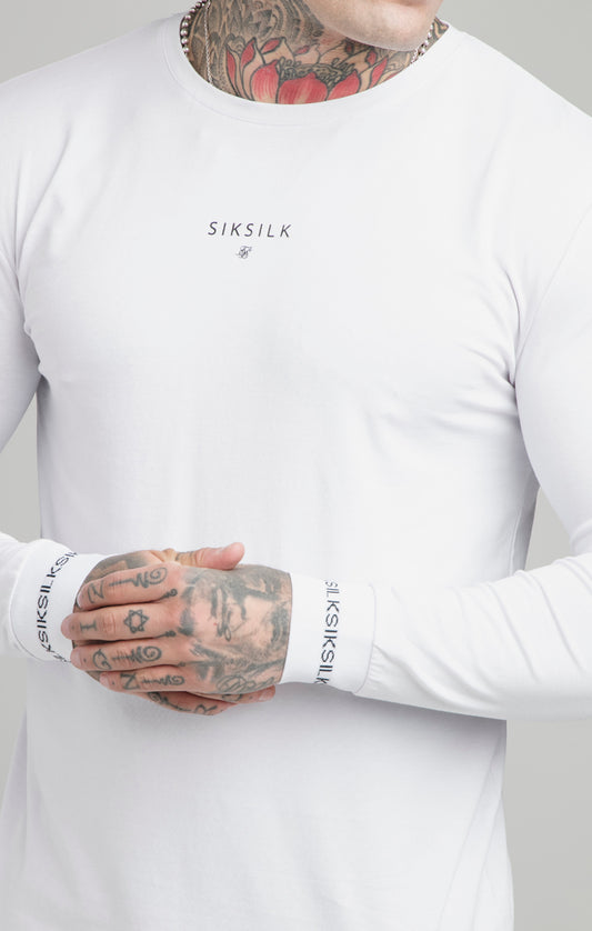 White Long Sleeve Muscle Fit T-Shirt