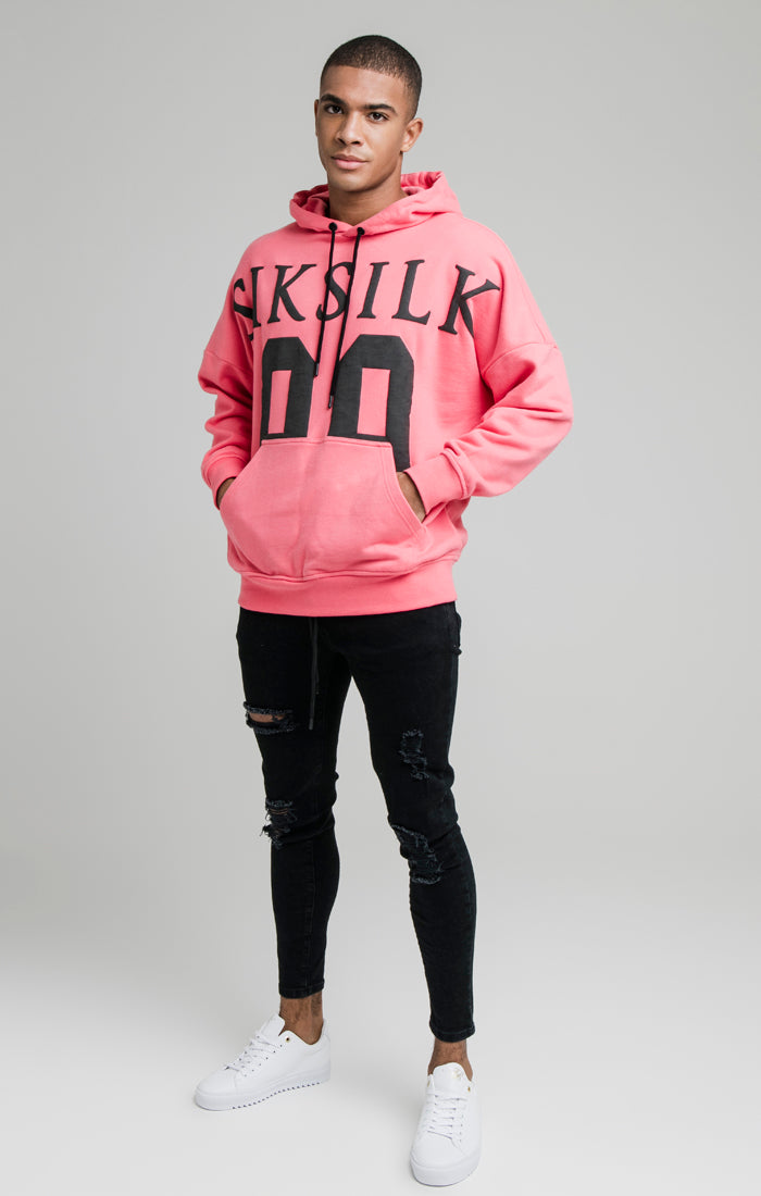 Pink Drop Shoulder Relaxed Fit Hoodie (3)