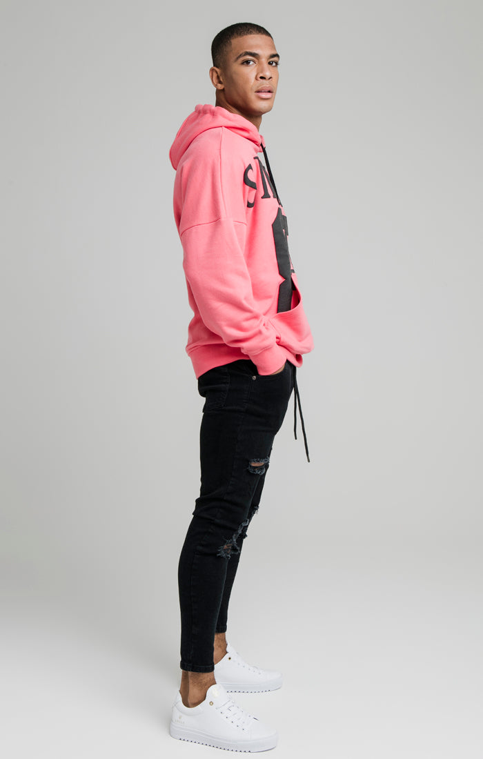 Pink Drop Shoulder Relaxed Fit Hoodie (4)