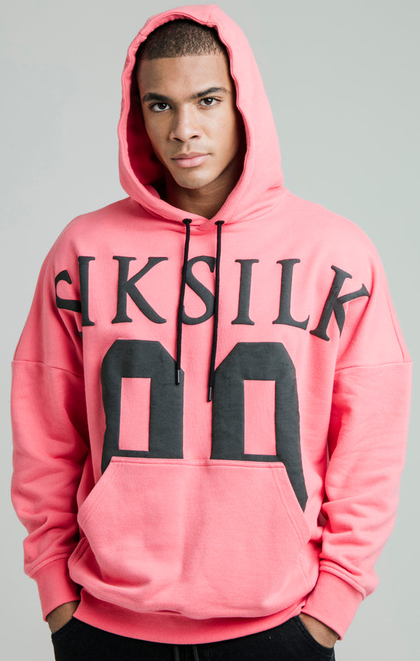 Pink Drop Shoulder Relaxed Fit Hoodie