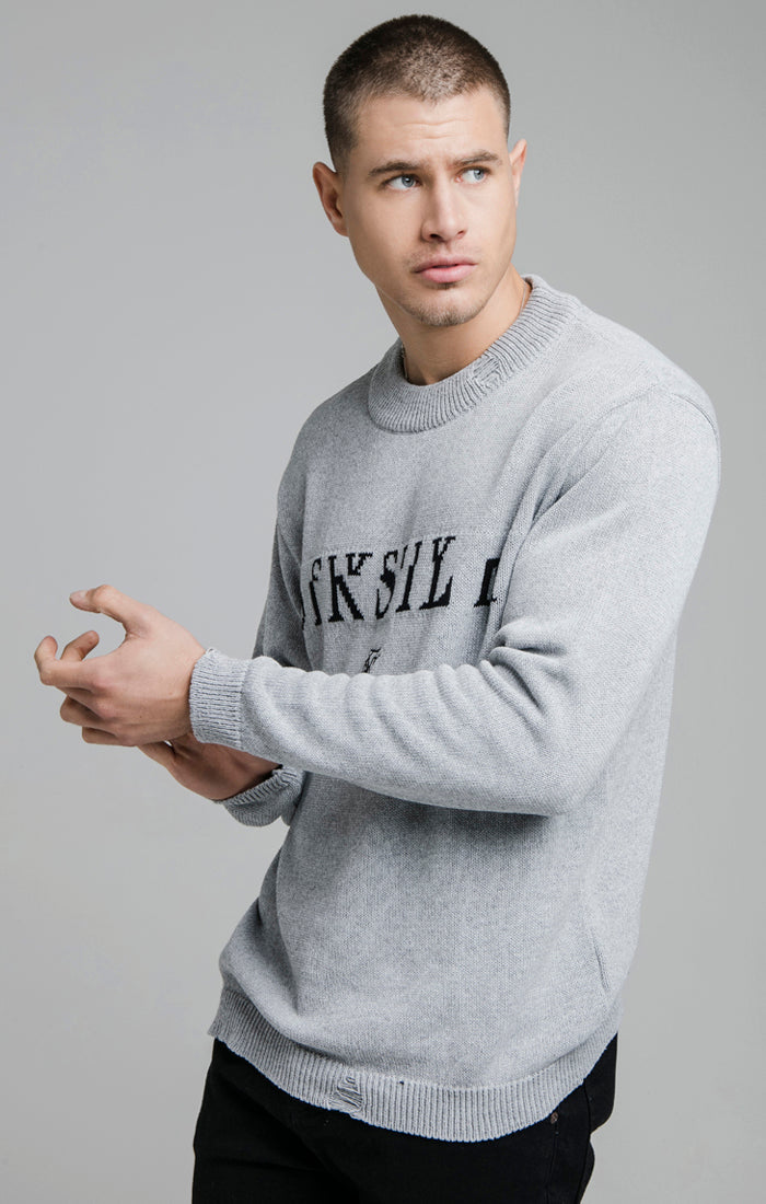 Grey Knitted Sweatshirt