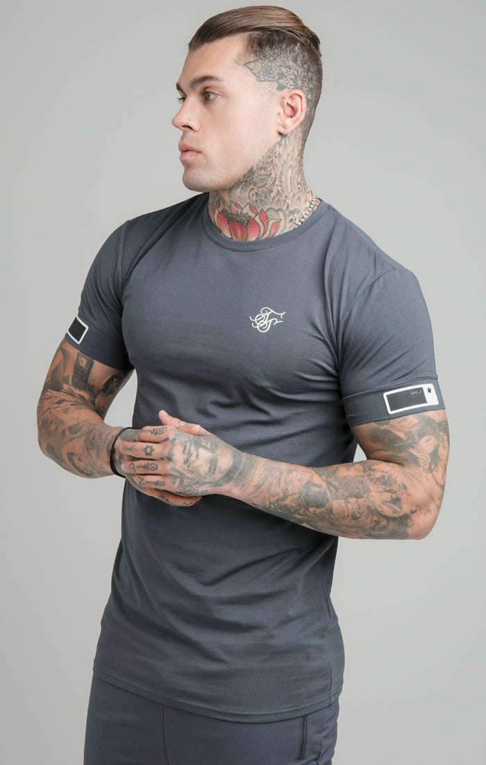 Navy Cuff Muscle Fit T-Shirt