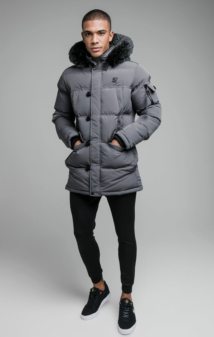 Load image into Gallery viewer, Grey Puff Parka