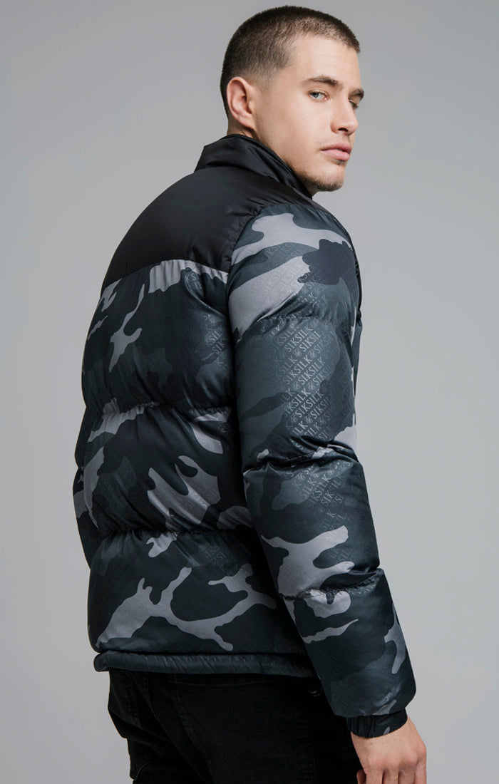 Black Camo Crop Bubble Jacket (1)