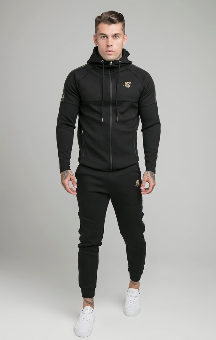 Black Tape Zip Through Hoodie And Jogger Set (1)