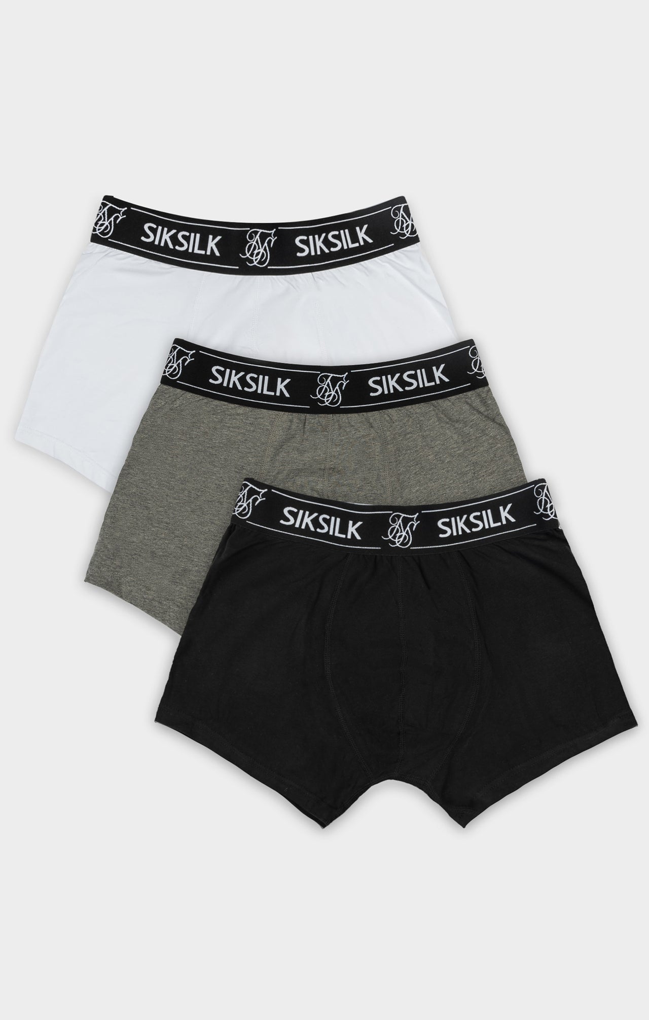 Black, White And Grey Marl 3 Pack Boxers