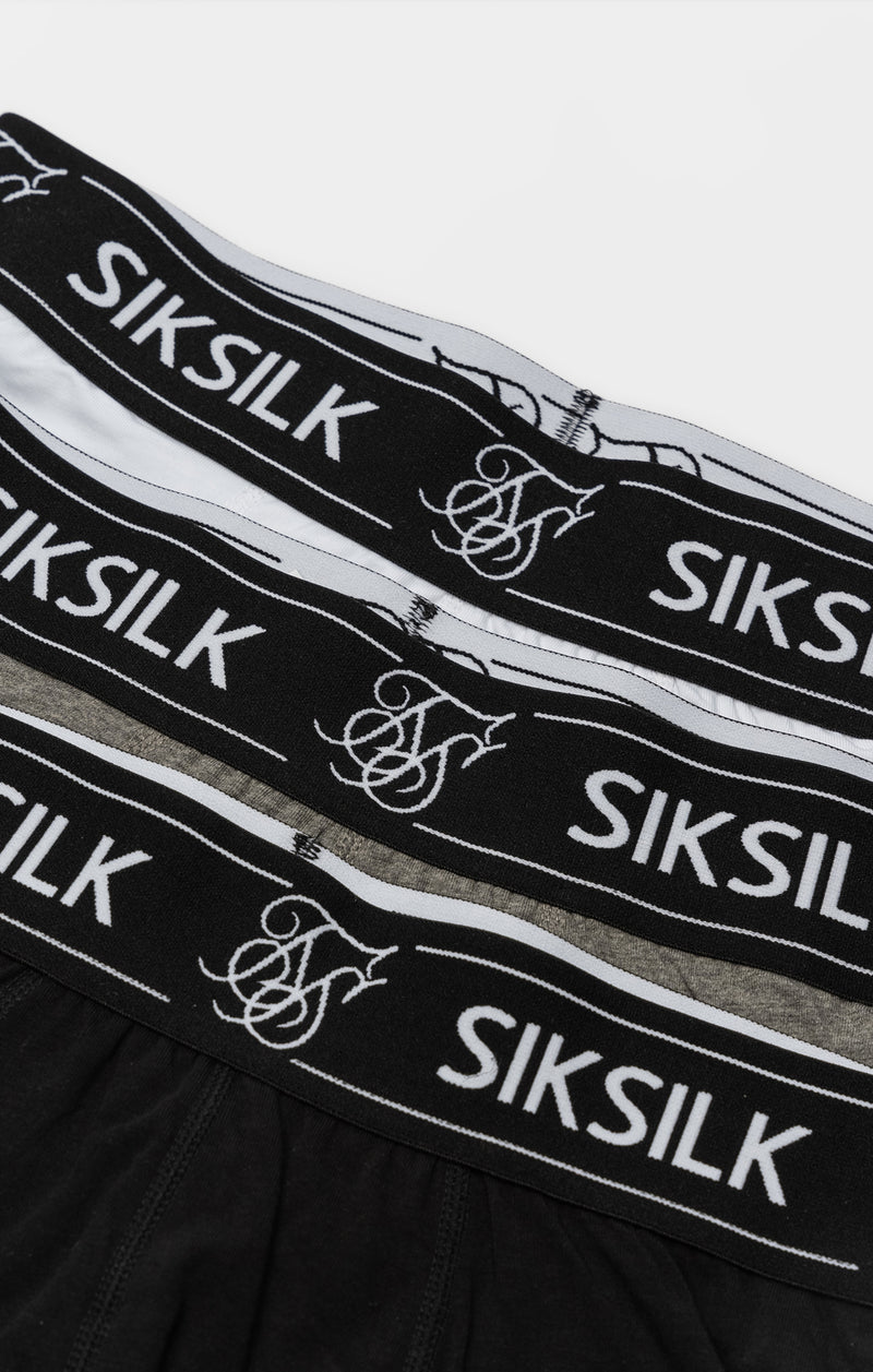 Black, White And Grey Pack Of 3 Boxers (1)