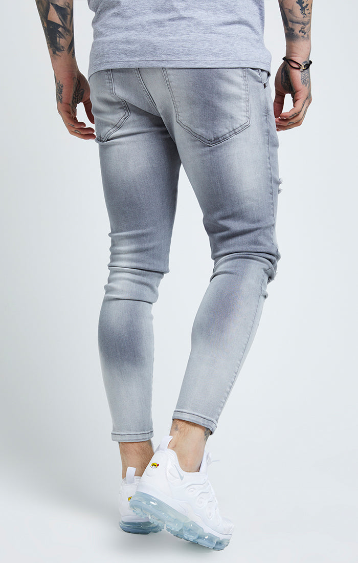 Load image into Gallery viewer, Grey Essential Distressed Skinny Jean (2)