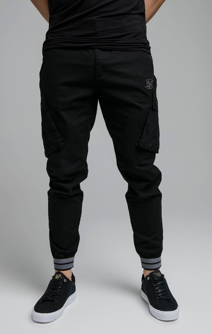 Black Elasticated Cuff Cargo Pant
